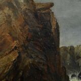 Painting "The Wild Coast of Belle-Île-en-Mer", French school of the 19th century.