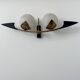 Vintage brass and opaline wall lamp, Arlus, France 1960s