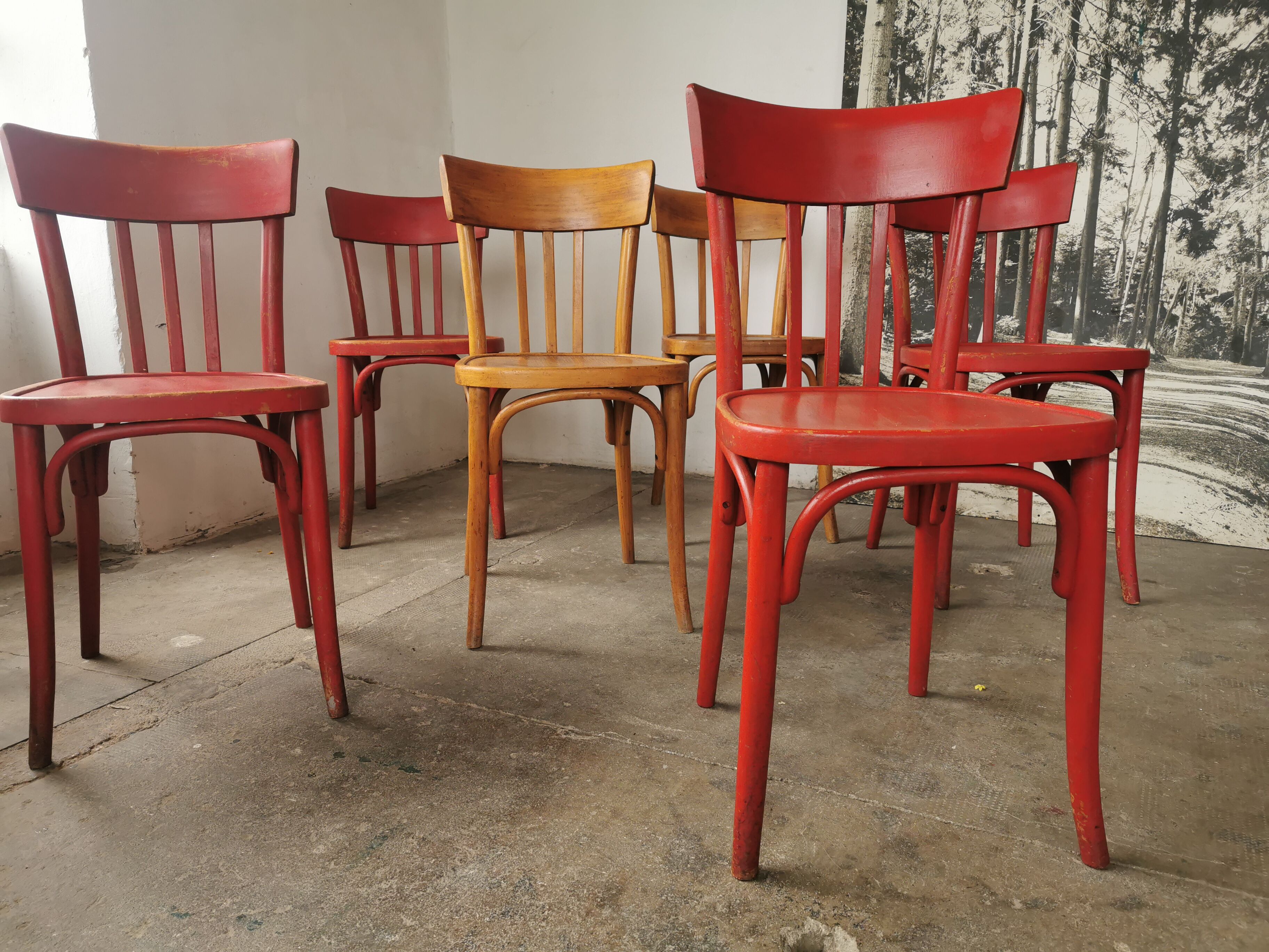 Set of 6 vintage bistro chairs