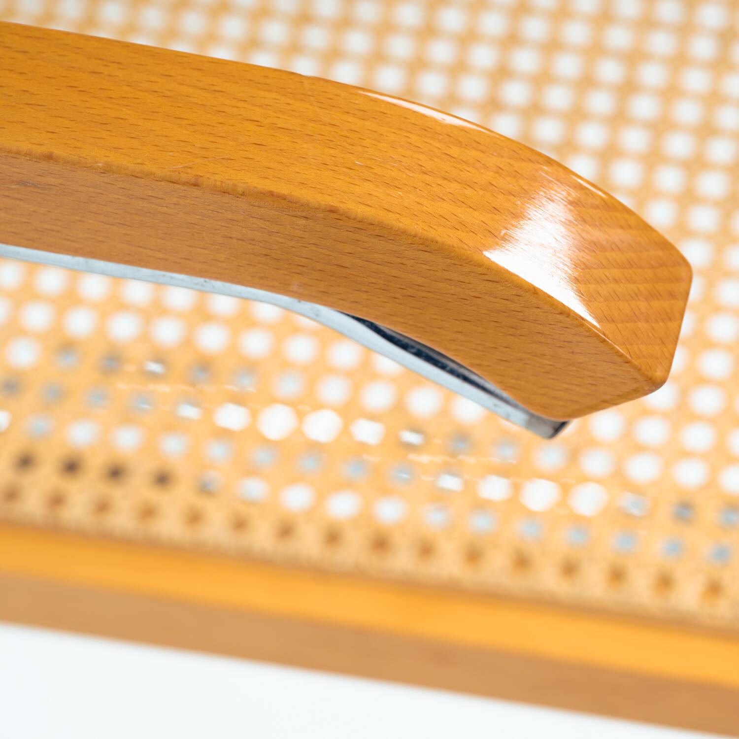 4 Bauhaus wicker chairs, in the style of Marcel Breuer, stackable