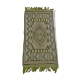 Green berber carpet in pure wool 195x100cm