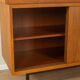1950s display cabinet, walnut veneer, glass sliding doors