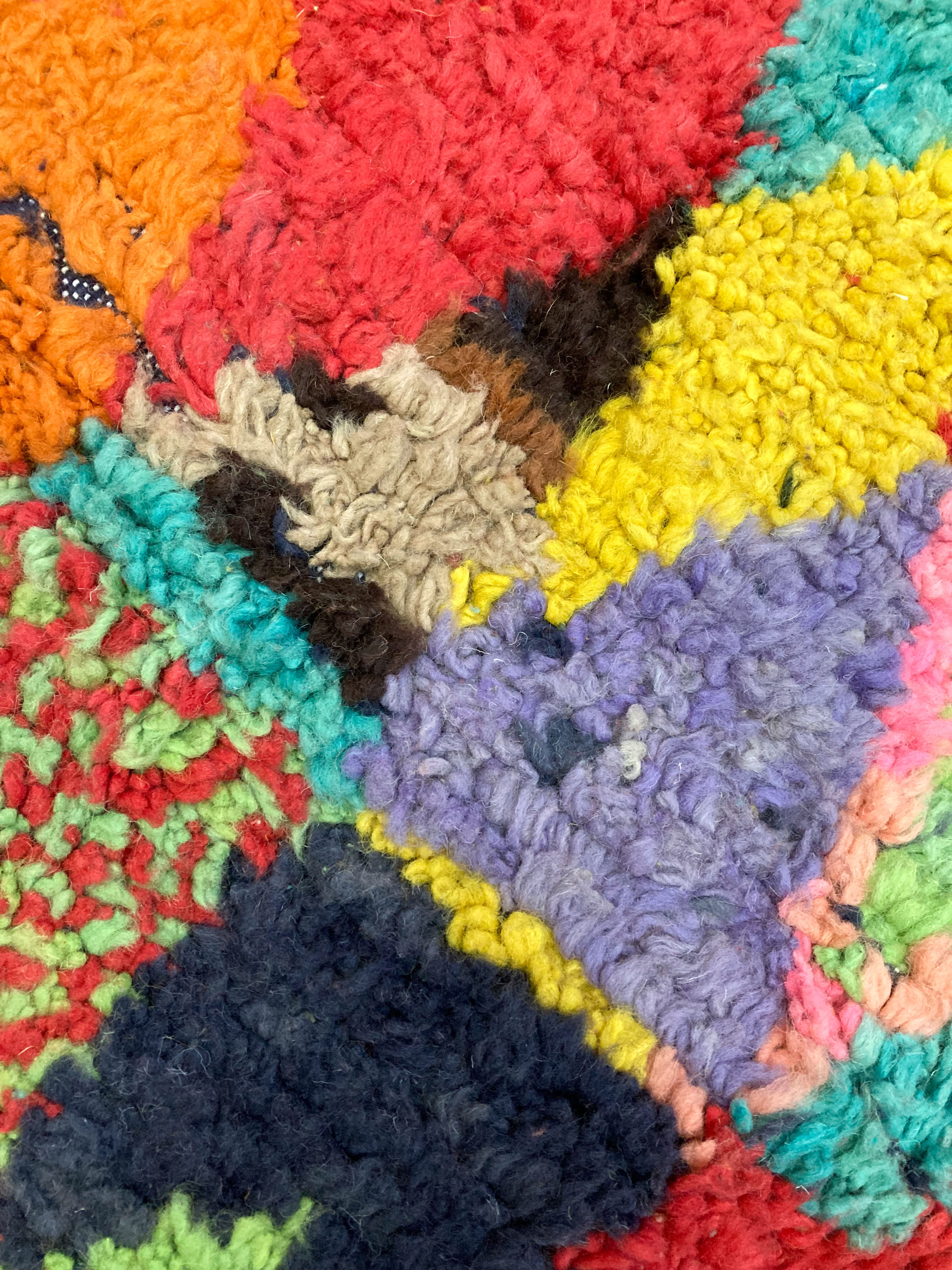 Moroccan Berber rug Boujaad with multicolored patterns 242x143cm