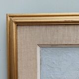 Mid-Century Modern "By the Shore" Swedish Seascape Oil Painting, Framed