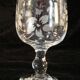 Old blown glass engraved with acid XIXth floral decoration