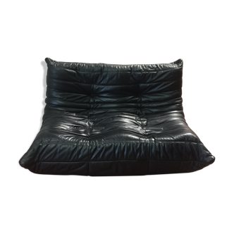 Togo sofa 2 seats in black leather