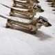 Silver metal hillside holder/rest for 6 Dachshund dogs and 6 Foxes