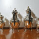 Service ancien thé café métal argenté cafetière théière sucrier pot lait