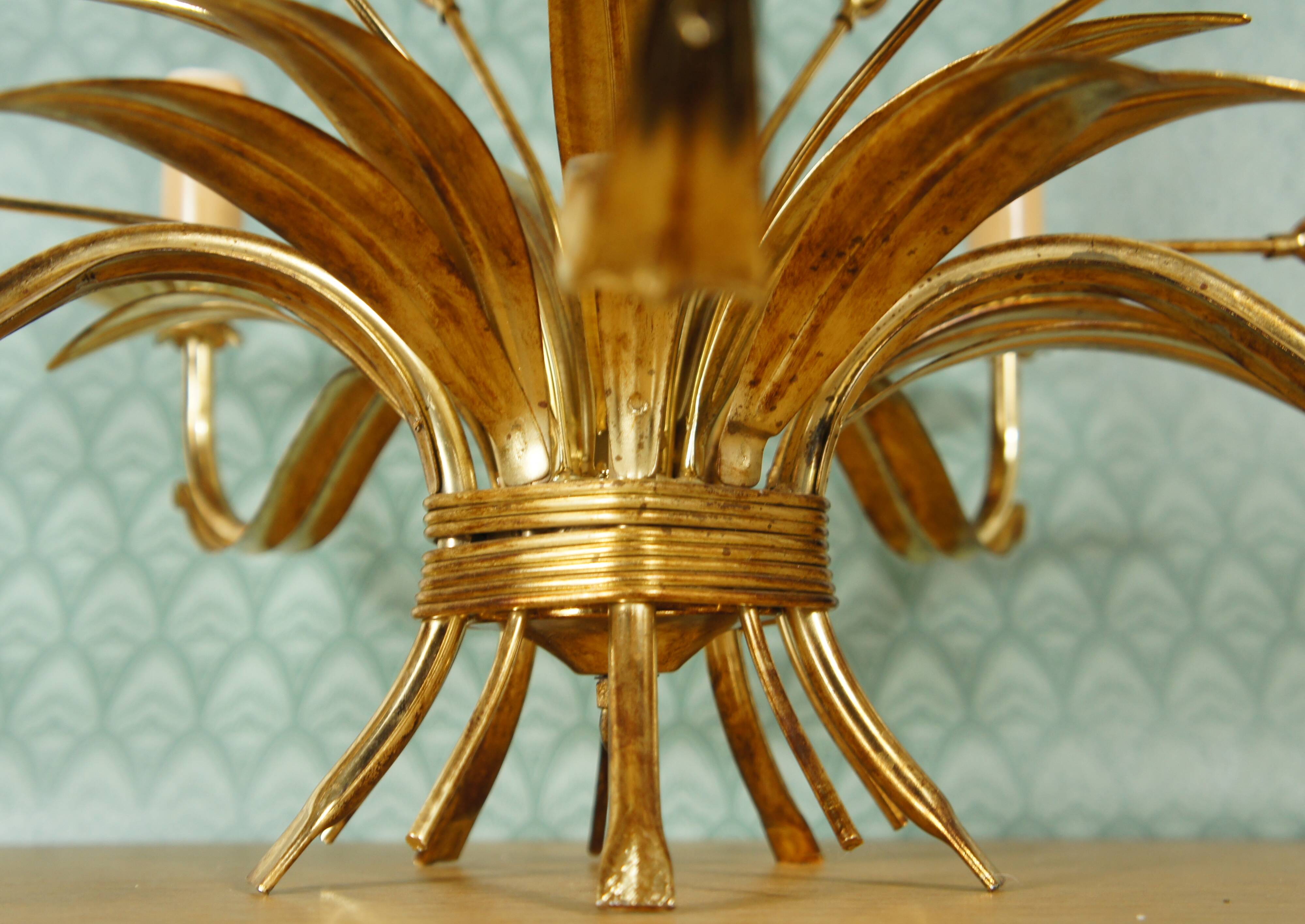Italian chandelier ear of wheat 5 fires 1960