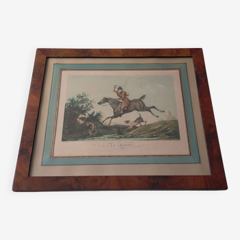 Tableau gravure carle vernet (1758-1836) la chasse gravé par debucourt