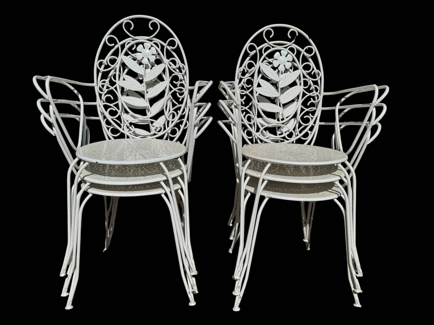 Fauteuils en fer forgé provençal des années 60, set de 6