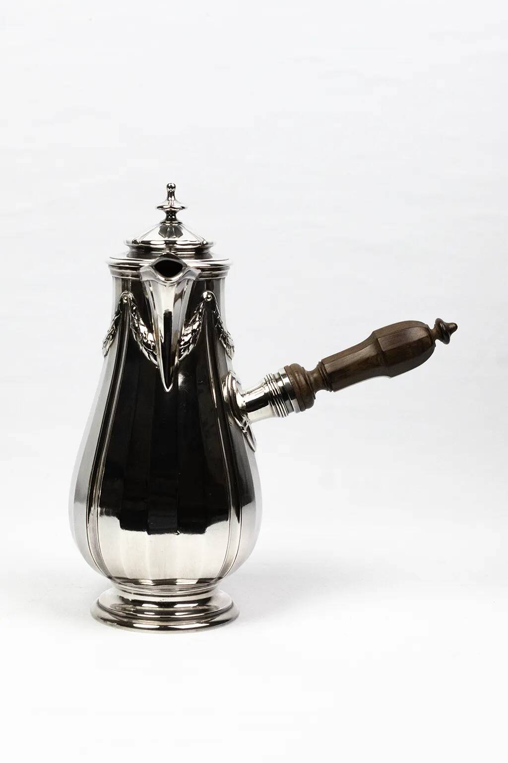 Art Nouveau Christofle Gallia chocolate pot in silver-plated metal - Early 20th century