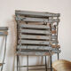 Patinated garden folding chairs - metal and wood -