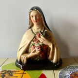 Old plaster bust of Saint Thérèse of Lisieux