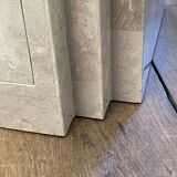 Meuble dresse double face Design, travertin & filets de laiton , ca 1960