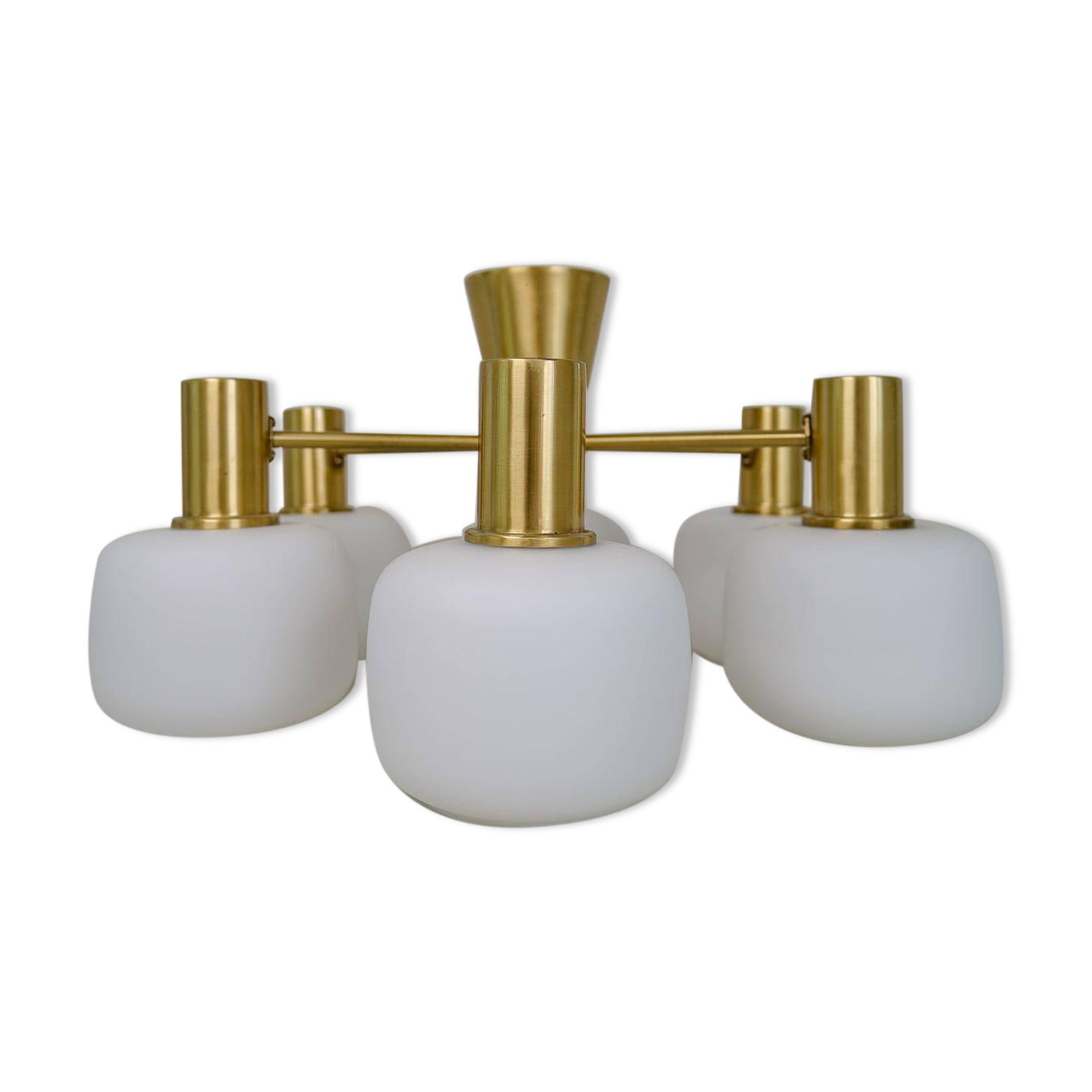 Mid-century brass ceiling light ASEA Sweden, 1950s