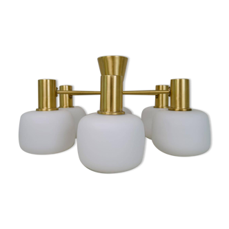 Mid-century brass ceiling light ASEA Sweden, 1950s