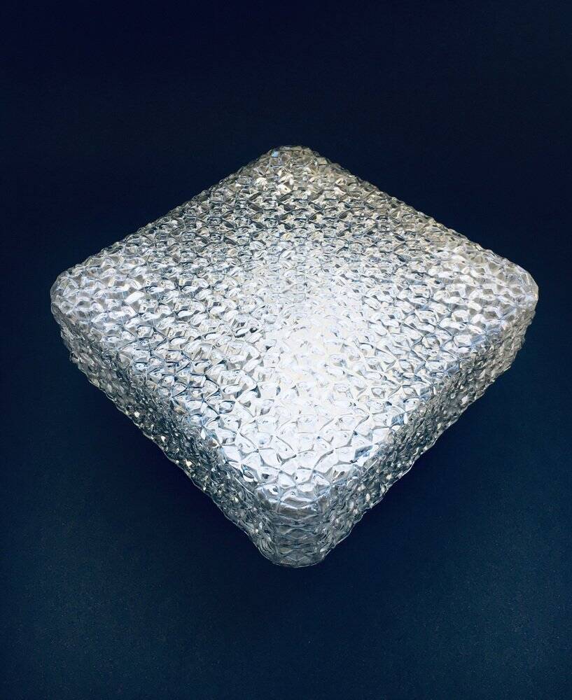 Square Wall Lamp in Glass by RZB Leuchten, 1960s