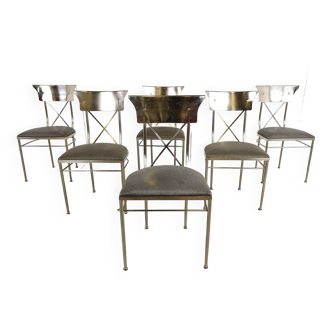 Vintage dining chairs by Belgo chrom, set of 6 - 1970s