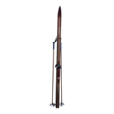Vintage skis with poles