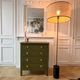 Art Deco chest of drawers - woody green - gold handles