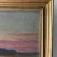 Marius Reynaud (1860 - 1935) "Algerian coastline at sunset" oil on wood