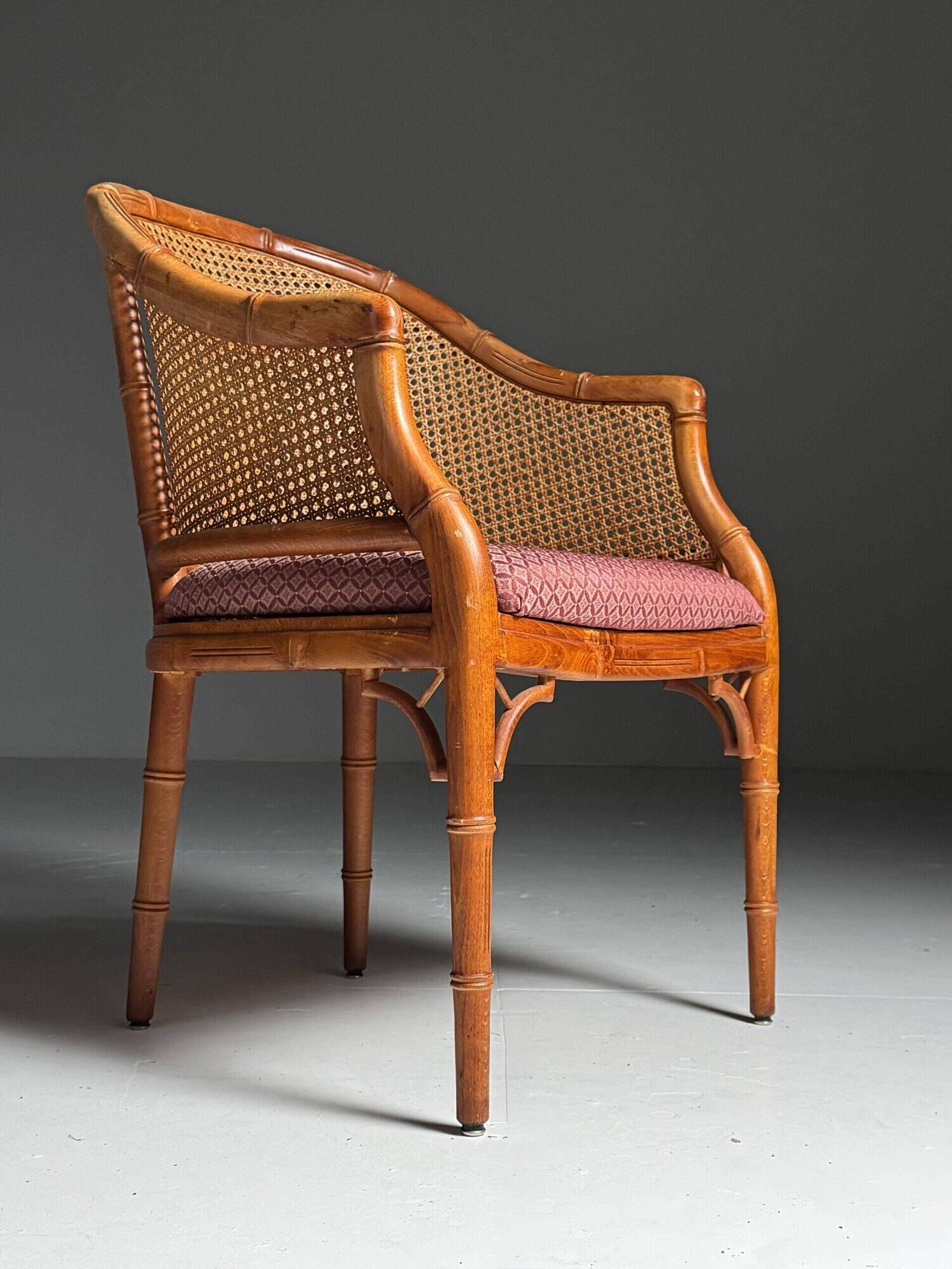 Set of 4 vintage faux bamboo chairs