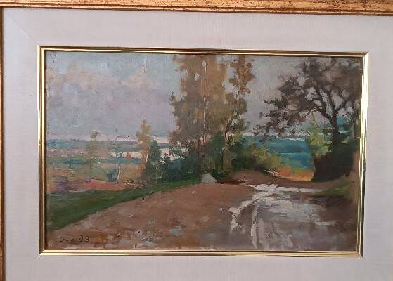 Oil painting on cardboard, dated, unsigned, late 19th century, Italian school.