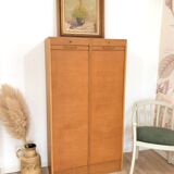 Vintage double curtain filing cabinet