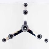 Modular chandelier in chrome-plated metal