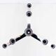 Modular chandelier in chrome-plated metal