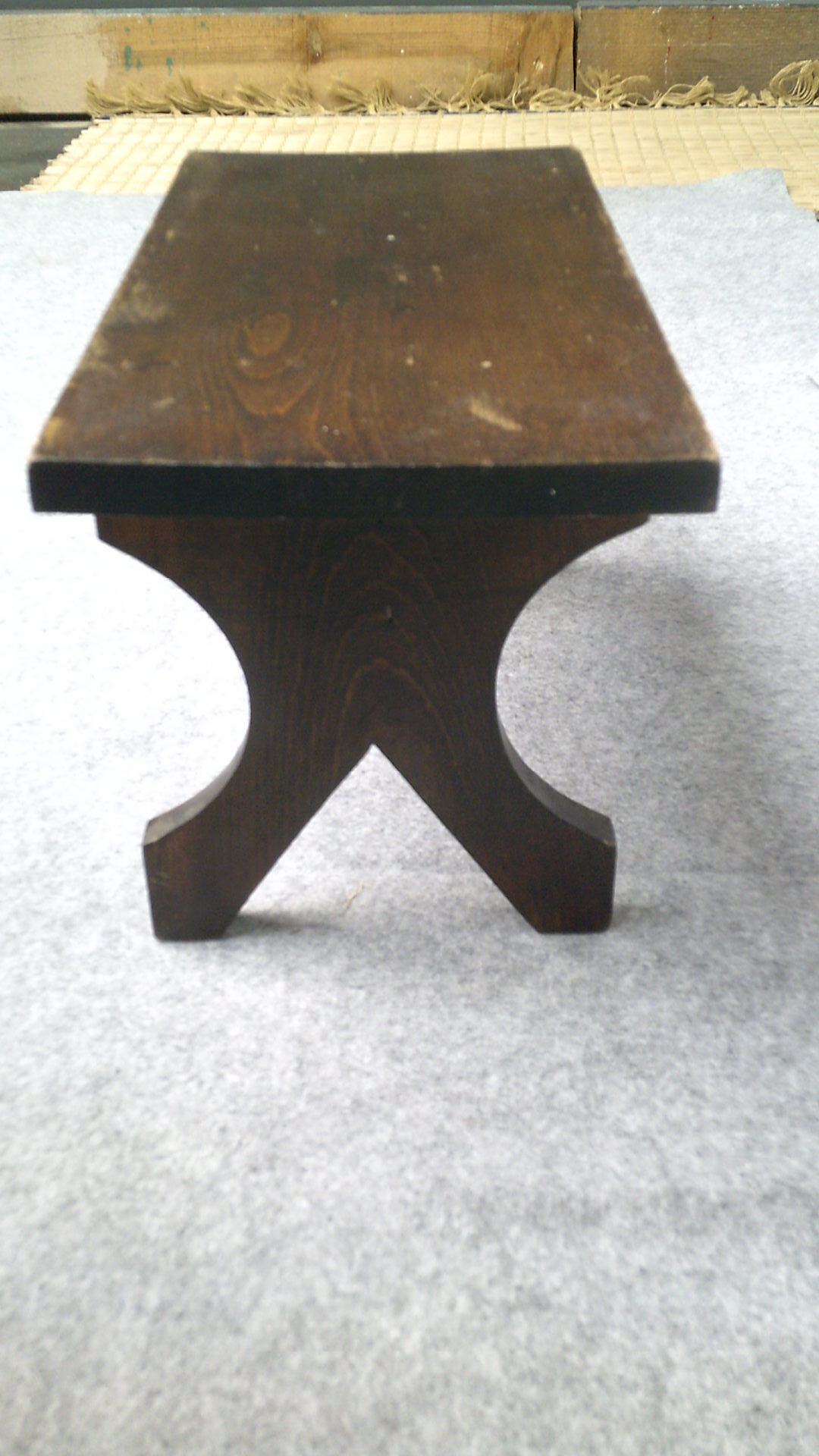 Wooden bench, foot rest from the 70s