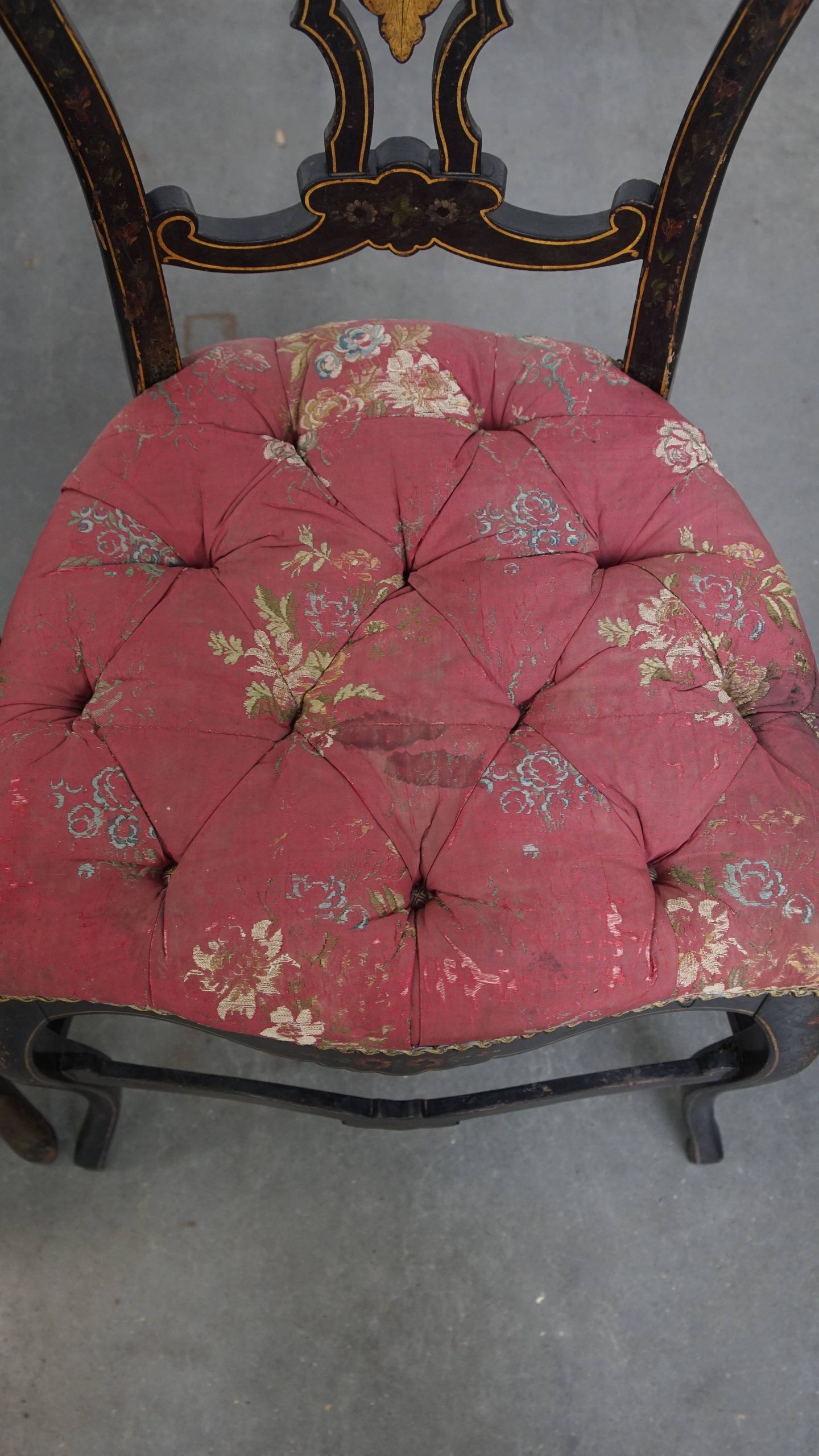 Set of 4 antique French Napoleon III chairs inlaid with mother-of-pearl