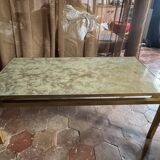 Brass coffee table with shaded lacquer top
