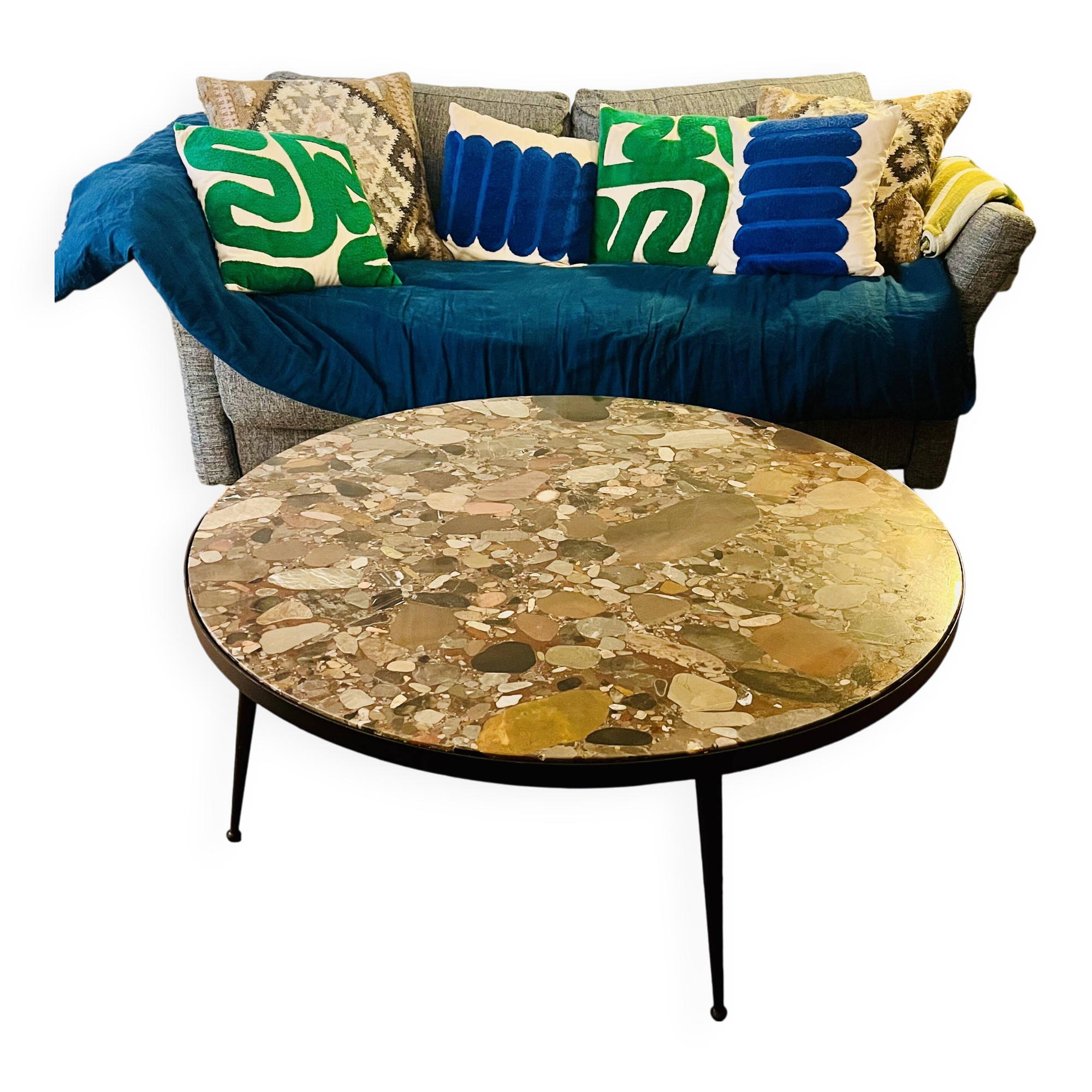 Pink marble coffee table