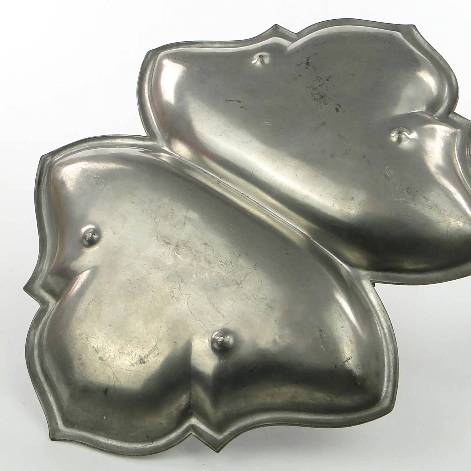 Art Nouveau appetiser cabaret, pewter, Germany, early 20th century