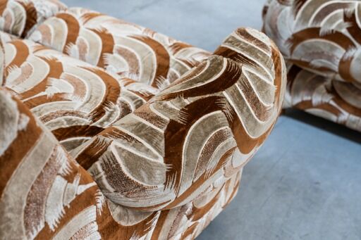 Canapé-lit 3 places avec 2 fauteuils, années 1970