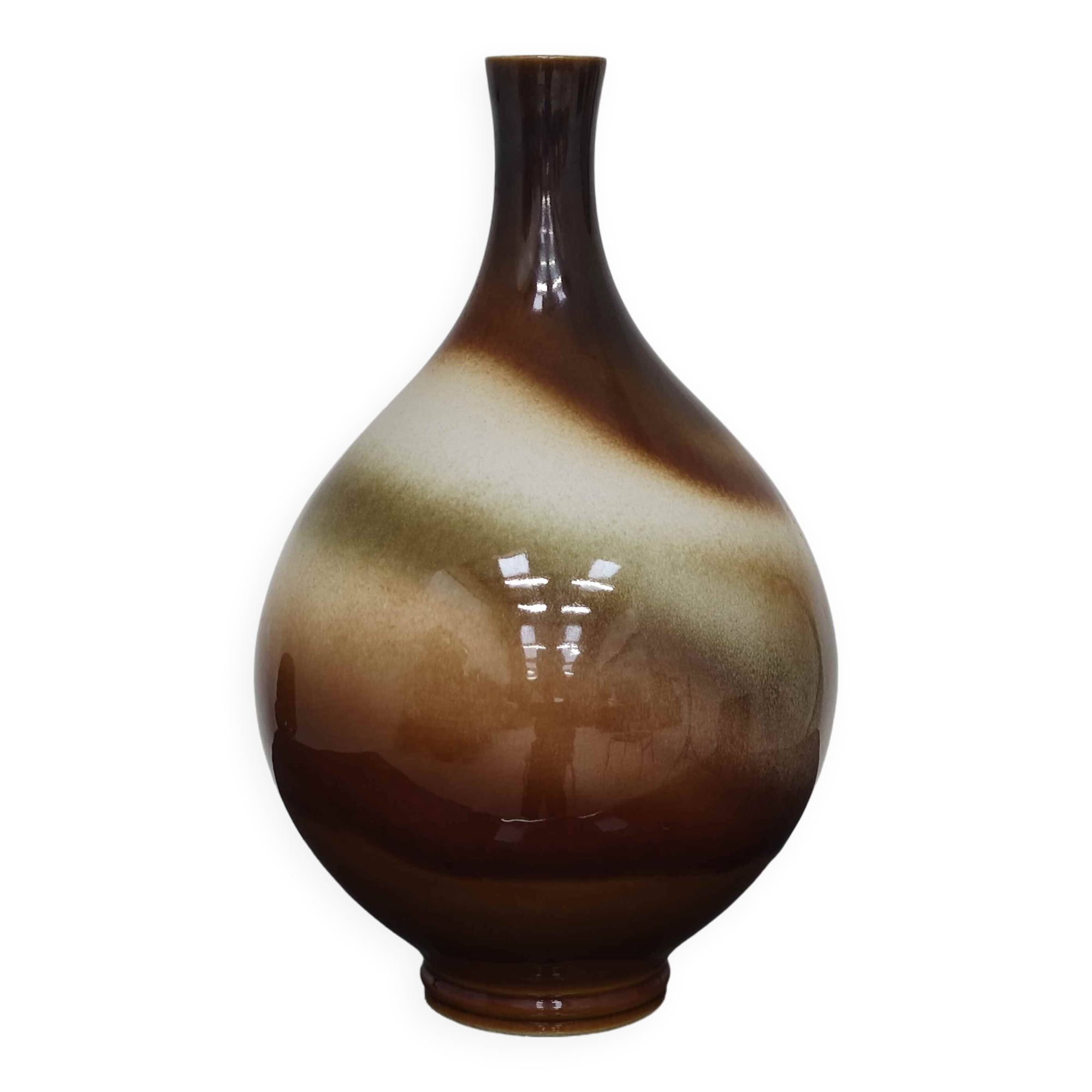 Large brown ceramic vase Ditmar Urbach 1970