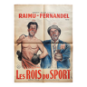 Affiche cinéma originale "Les Rois du Sport" Raimu, Fernandel, déco JO Paris 60x80cm 1937