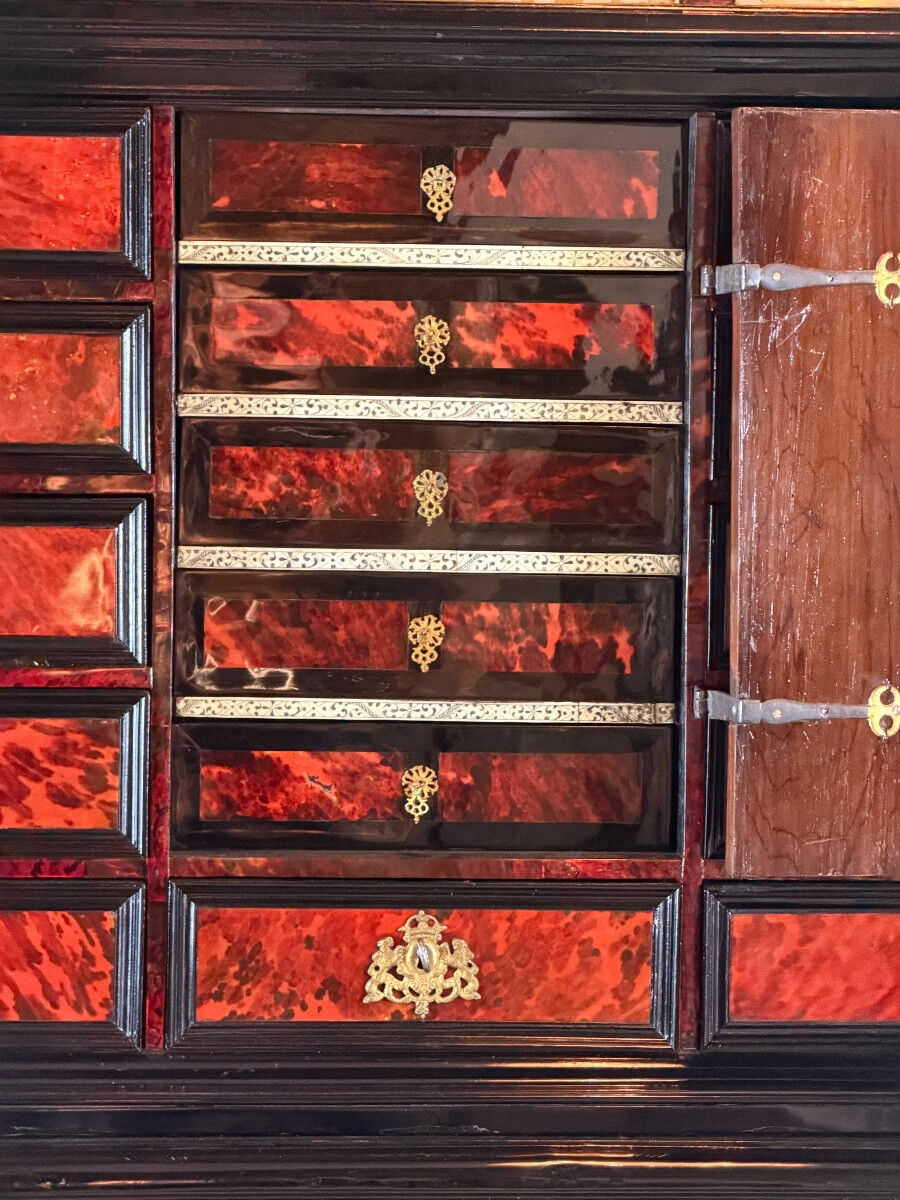 Antwerp cabinet, ebony, tortoiseshell, rosewood and bone, 17th century.