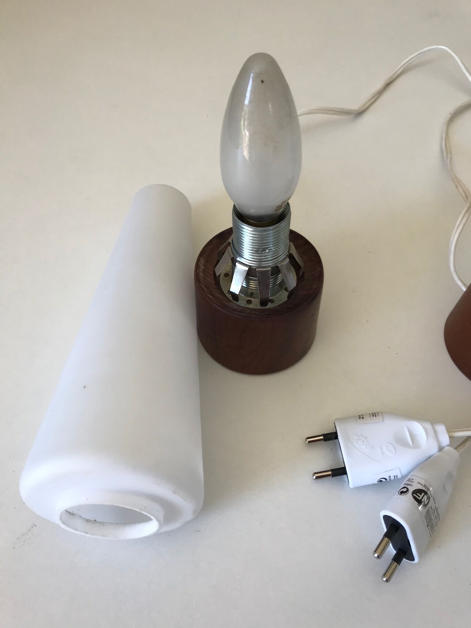 Pair of Philips teak lamps 60s