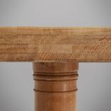 Rustic mid-century French dining table in oak from the 1950s