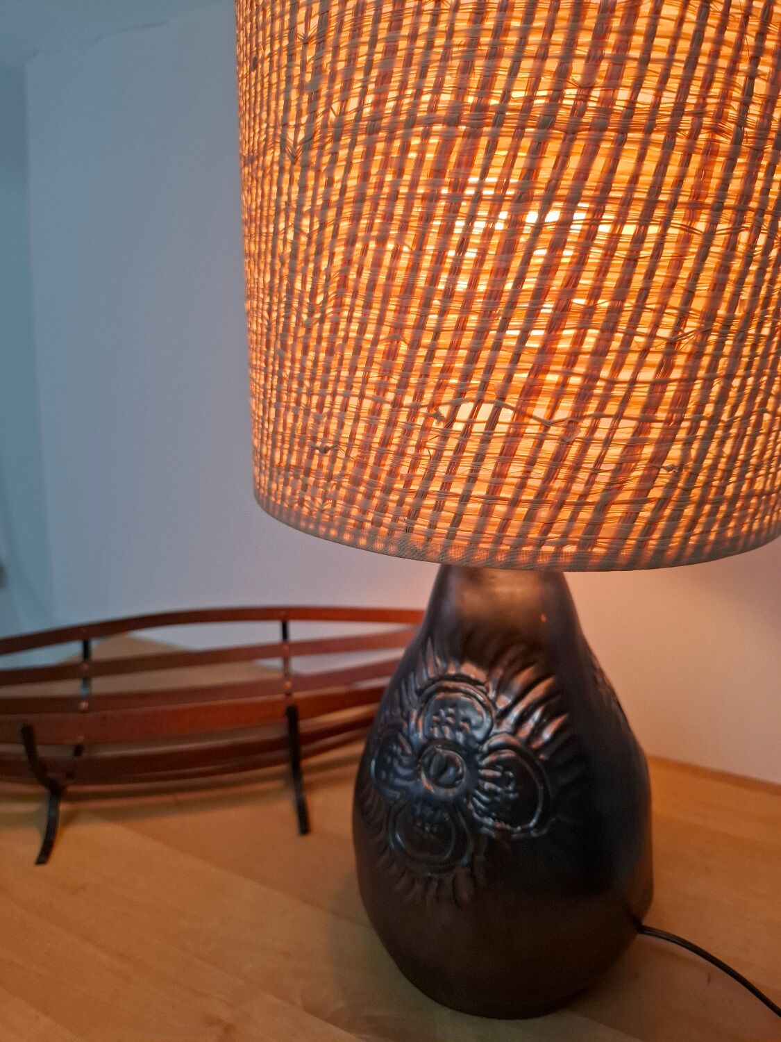 Vintage brutalist ceramic lamp