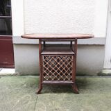 Old rattan console bar