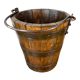 Old bucket in wood & metal 19th century