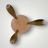 Ancien tabouret tripode en bois massif – pieds façon quilles