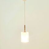 Mid Century Scandinavian Brass & Crystal Glass Ceiling Light By C.Fagerlund