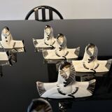 Knife holders (set of 10), Pierrot & Colombine