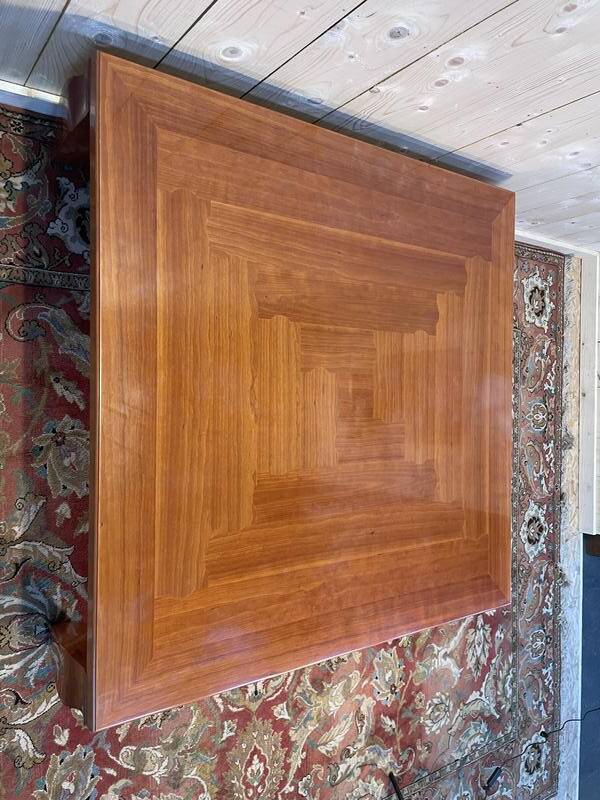 Cherry wood coffee table by léon krier for giorgetti