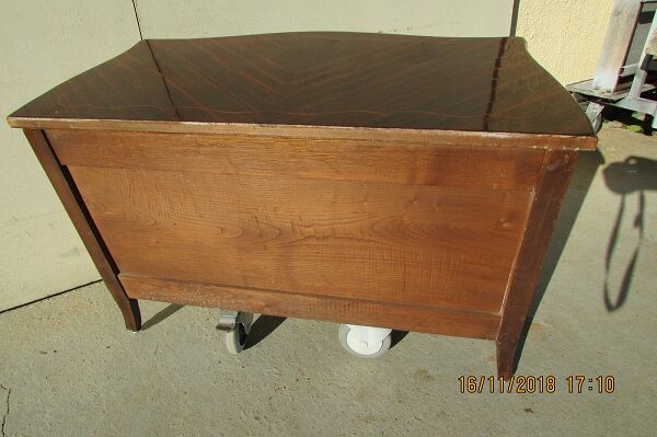 Dresser 2 doors Louis XV inlaid and painted